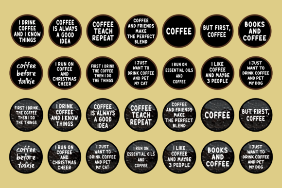 Coffee Sticker Design Bundle: Graphics for Crafts