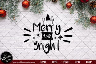 Merry and Bright Saying Graphics for Holiday Crafts